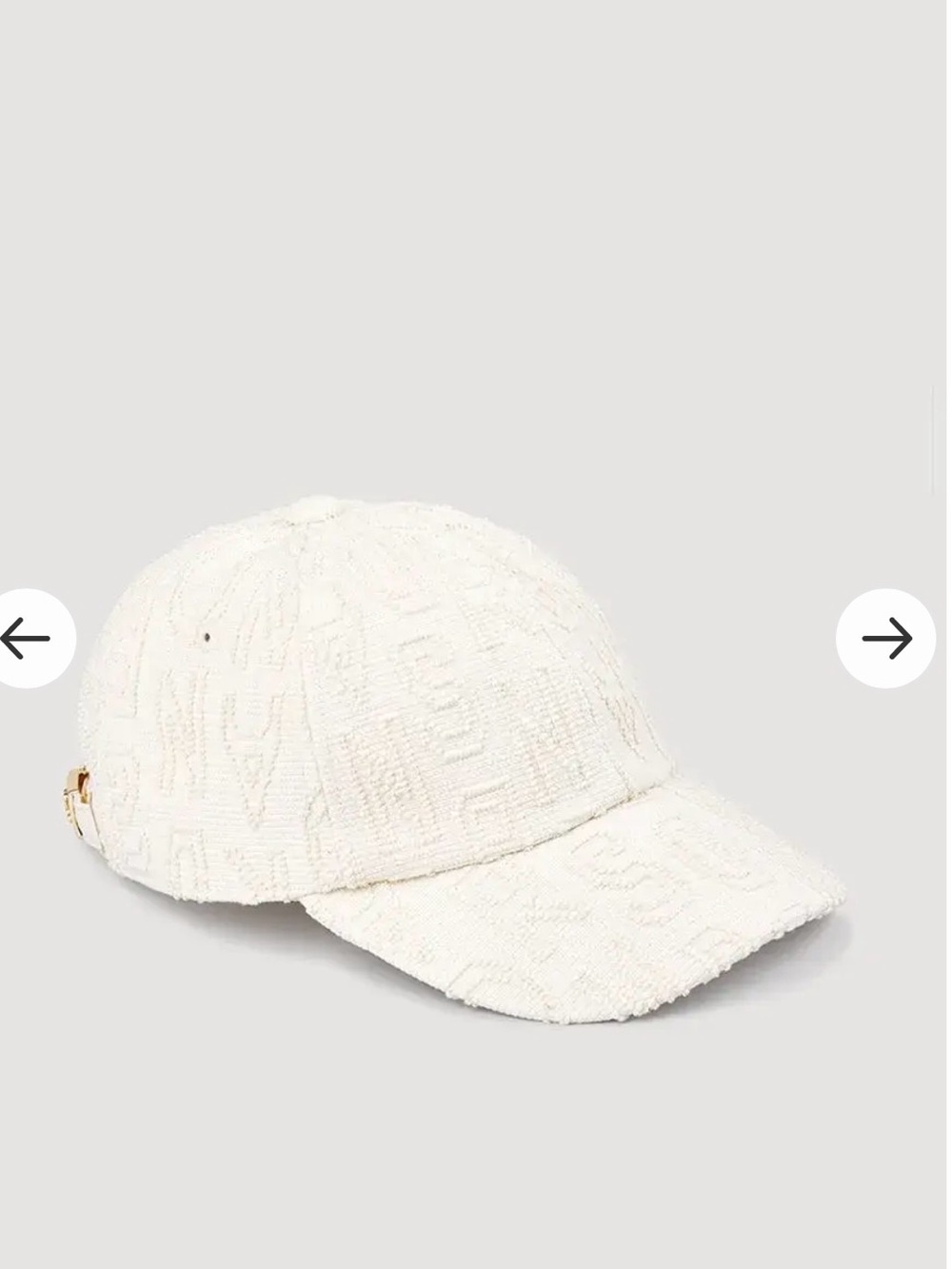 Sandro Andy Monogram Jacquard Baseball Cap Cream Ivory Adjustable Logo Hat🤍 - Picture 6 of 15